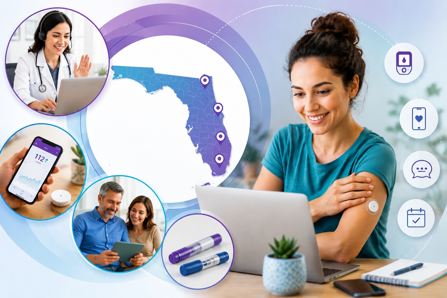 Doko MD online diabetes care support for patients across Florida discussing glucose monitoring and treatment planning